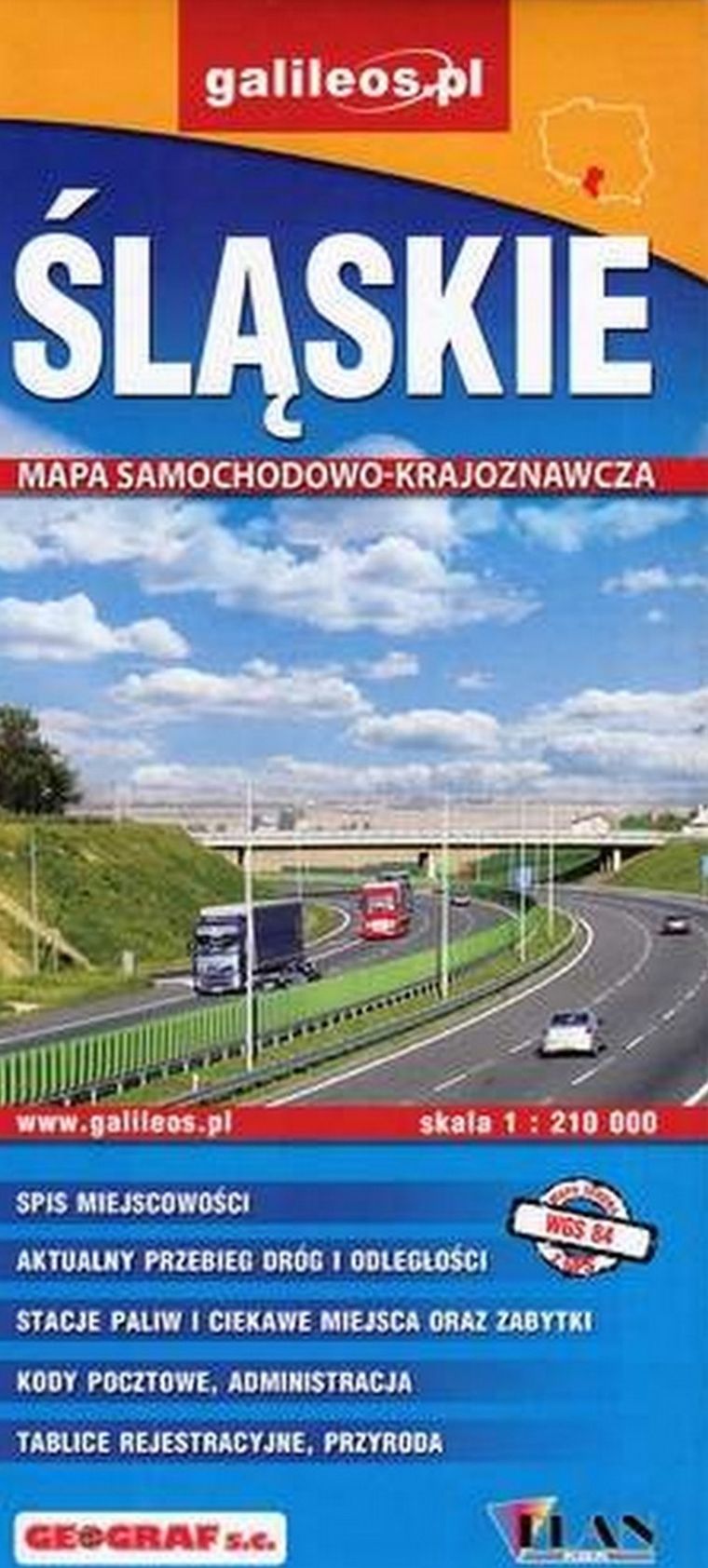 Śląskie. Mapa samochodowo-krajoznawcza 1:210 000