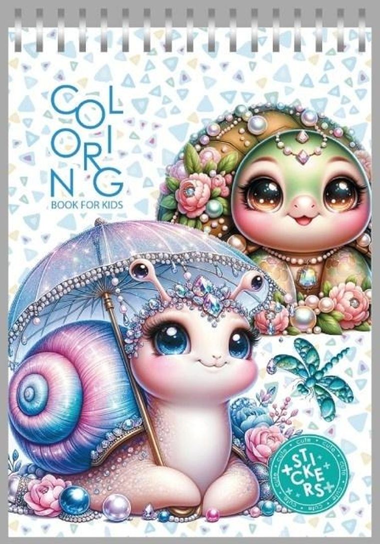 Ślimak i żółw. Kolorowanka z naklejkami