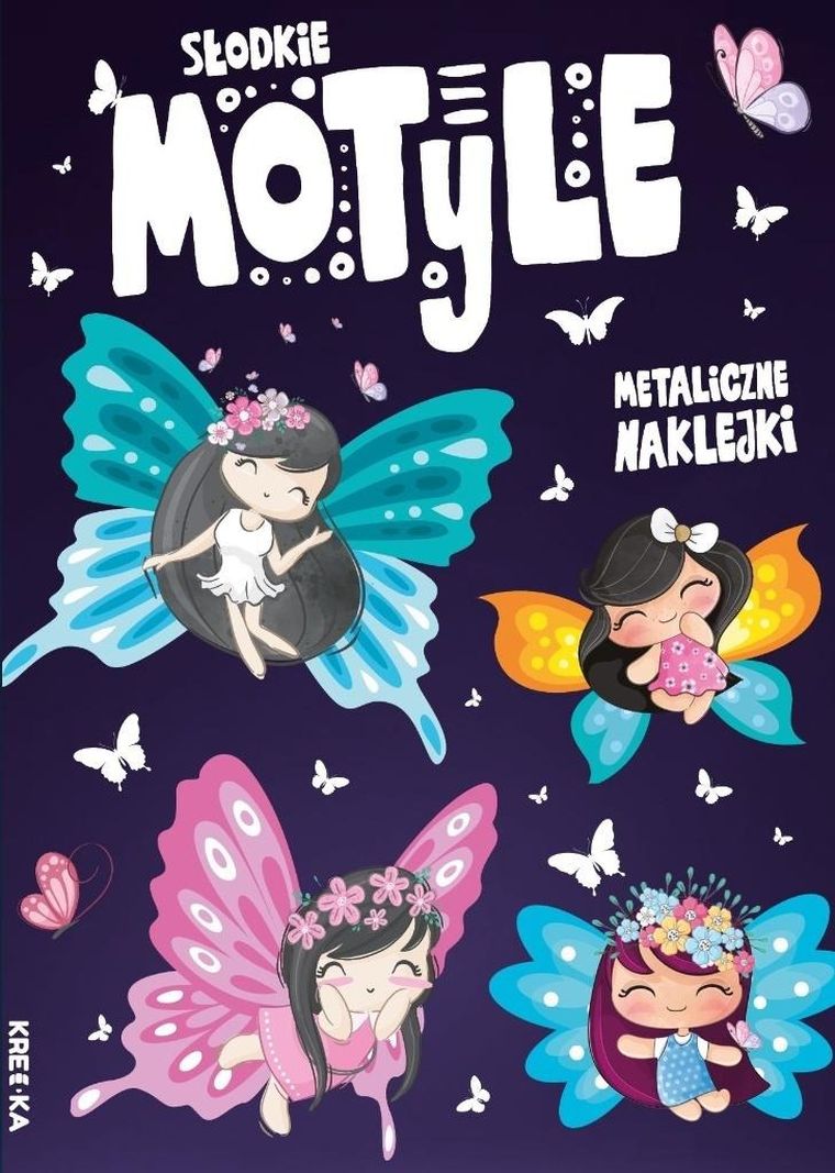 Słodkie motyle. Kolorowanka z naklejkami