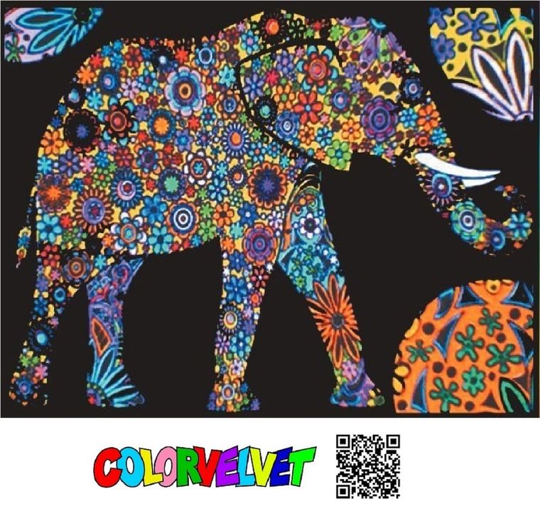 Słoń. Kolorowanka welwetowa, 47-35 cm