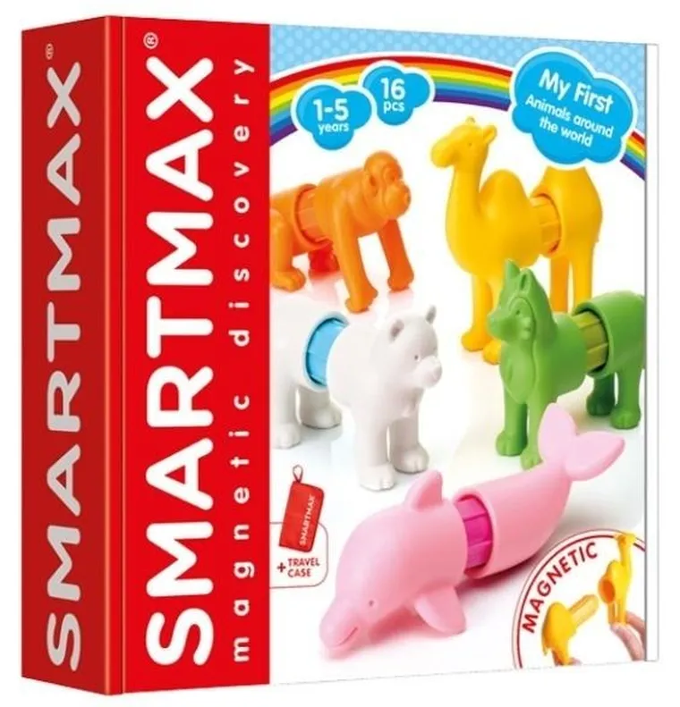 SmartMax, My First Animals Around the World, klocki magnetyczne, 16 elementów