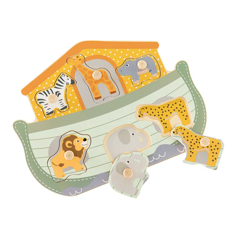 Smiki, Arka Noego, puzzle drewniane z uchwytami, 6 elementów