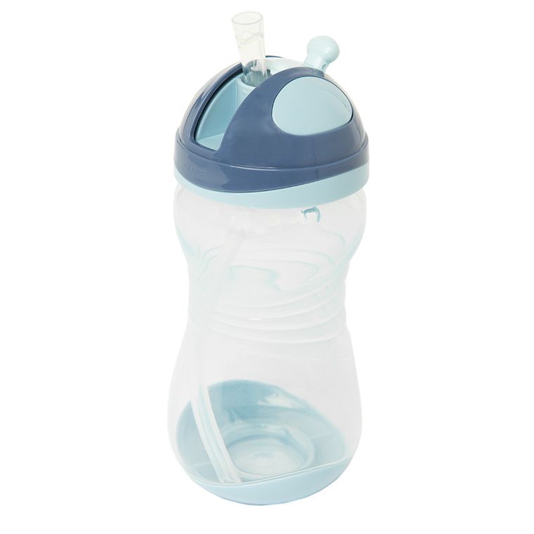 Smiki, bidon ze składaną słomką, niebieski, 450 ml