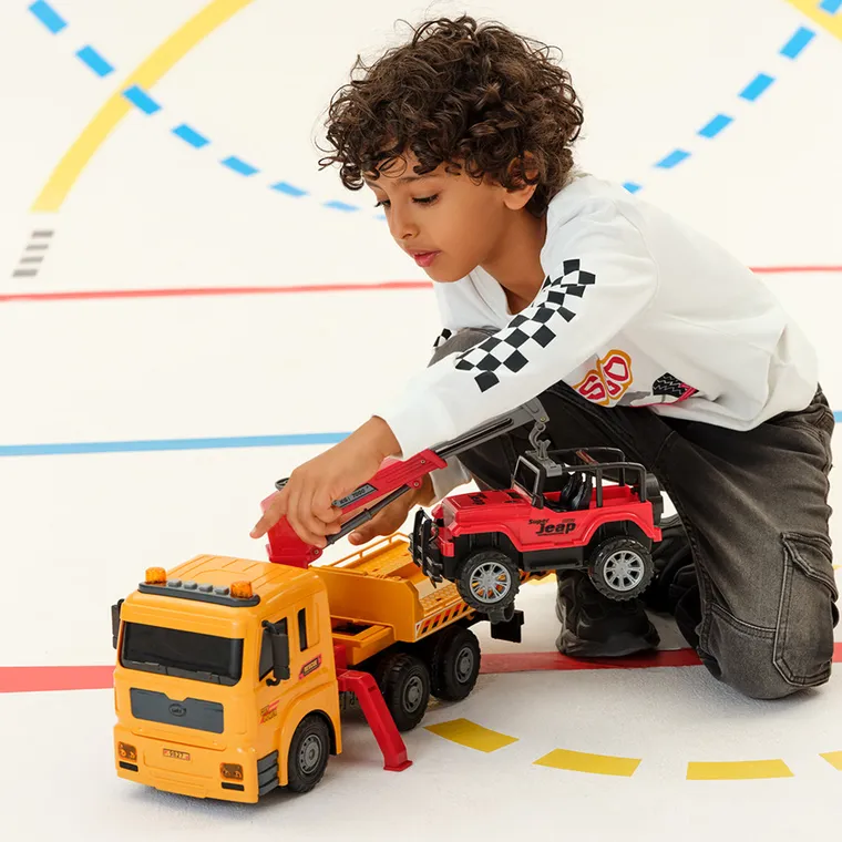 Smiki, Ciężarówka, laweta z podnośnikiem, pojazd, 48,5 cm