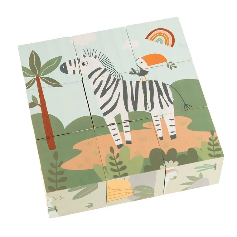 Smiki, Dżungla, klocki drewniane, układanka