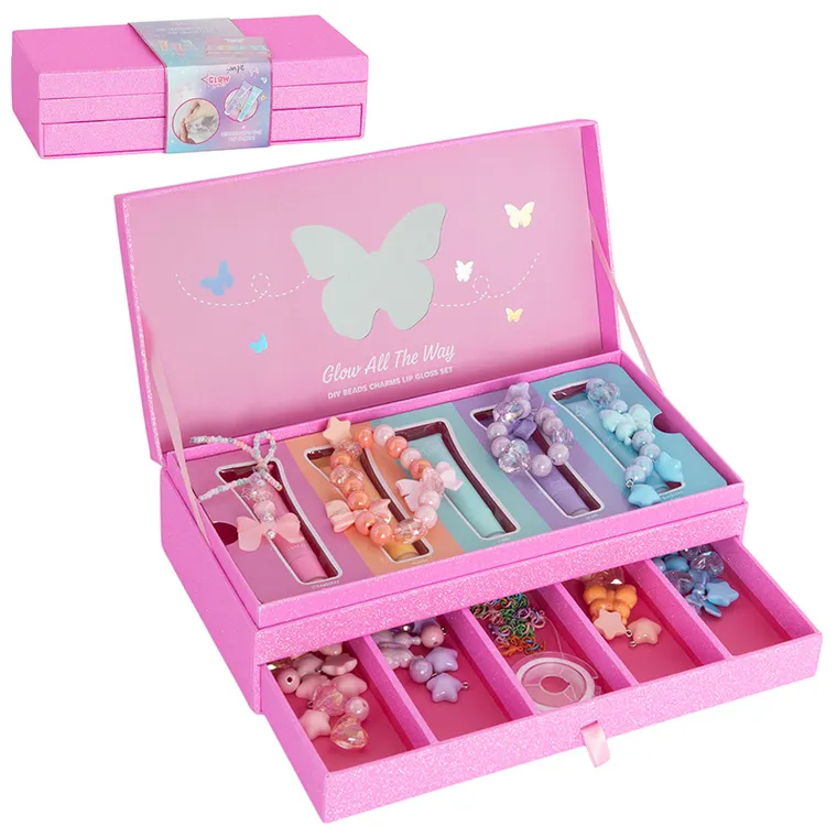 Smiki, Glow Girl, szkatułka z błyszczykami, zestaw do robienia zawieszek