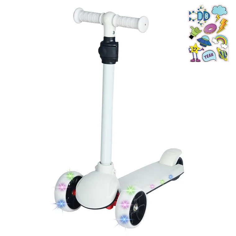 Smiki, hulajnoga 3-kołowa, światła LED, szara