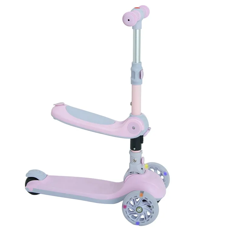 Smiki, hulajnoga 3-kołowa z siedzeniem, różowa