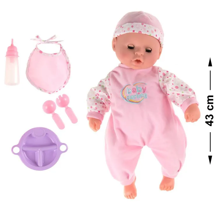 Smiki, interaktywna lalka bobas z akcesoriami, 43 cm