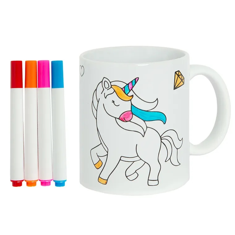 Smiki, Jednorożec, kubek do malowania z flamastrami