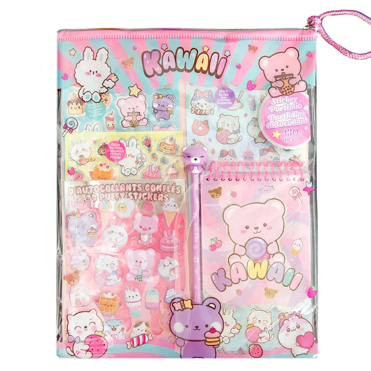 Smiki, Kawaii, zestaw z notesem i naklejkami