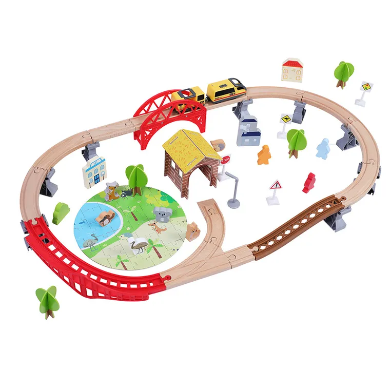 Smiki, kolejka elektryczna z puzzlami i akcesoriami