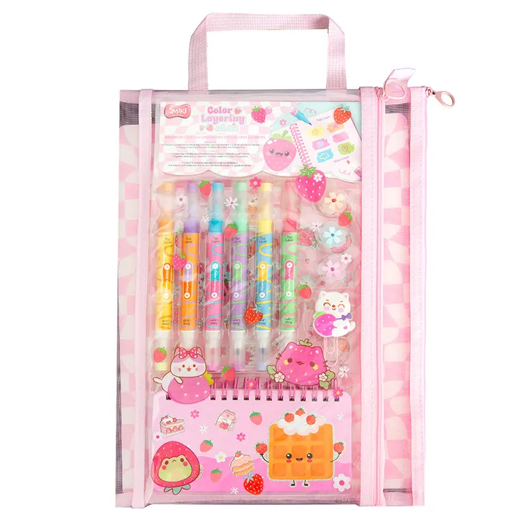 Smiki, kolorowy zestaw w saszetce, notes z akcesoriami