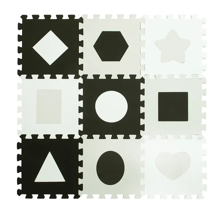 Smiki, kontrastowa mata piankowa, figury, 9 elementów