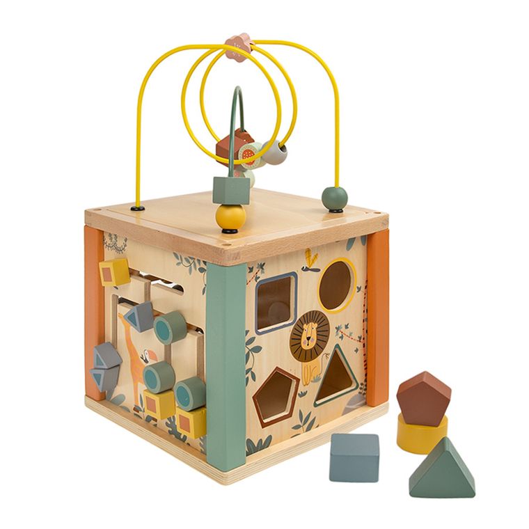 Smiki, kostka edukacyjna, zabawka drewniana