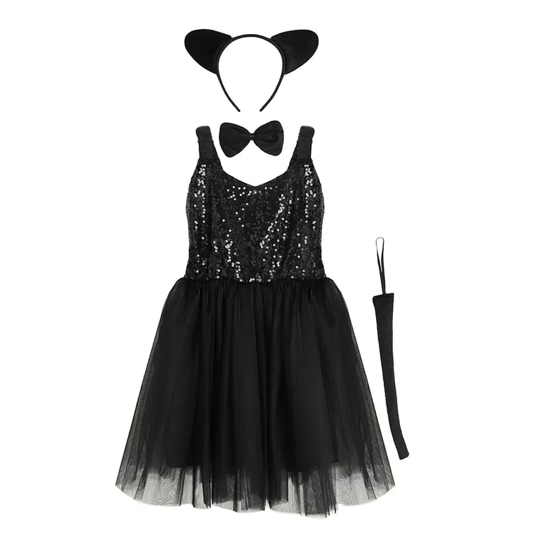 Smiki, Kot, strój dla dzieci, czarny, 5-6 lat