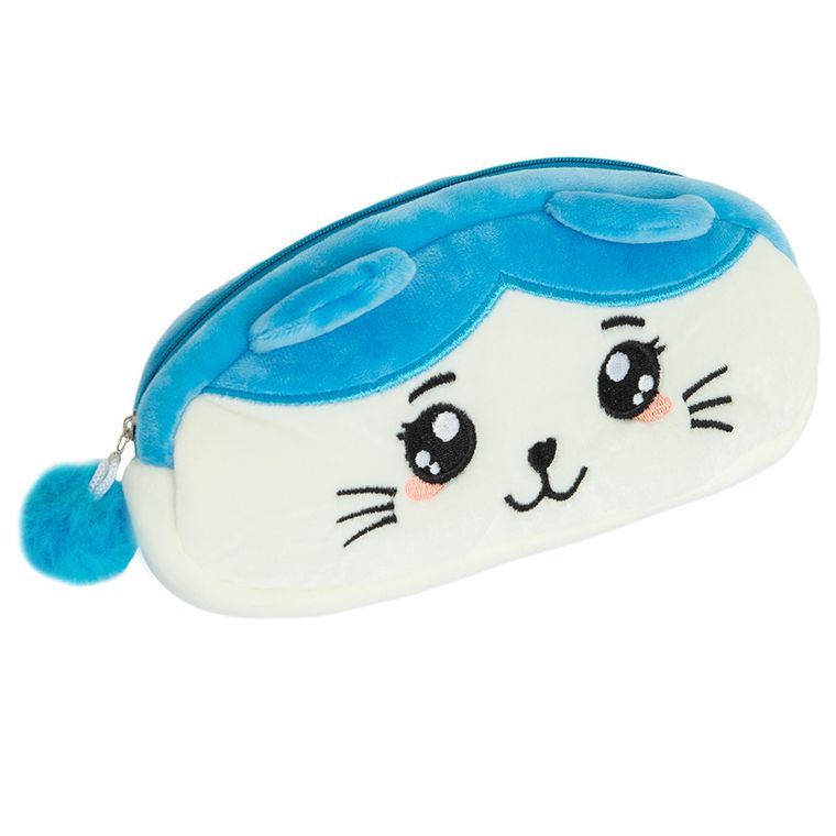 Smiki, Kotek, pluszowy piórnik, biało-niebieski