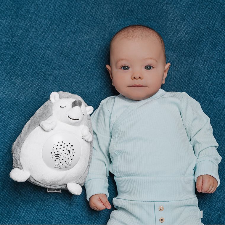 Smiki, Little Dreamer, Śpiący jeżyk, pluszowy projektor z muzyką i światłem, szary