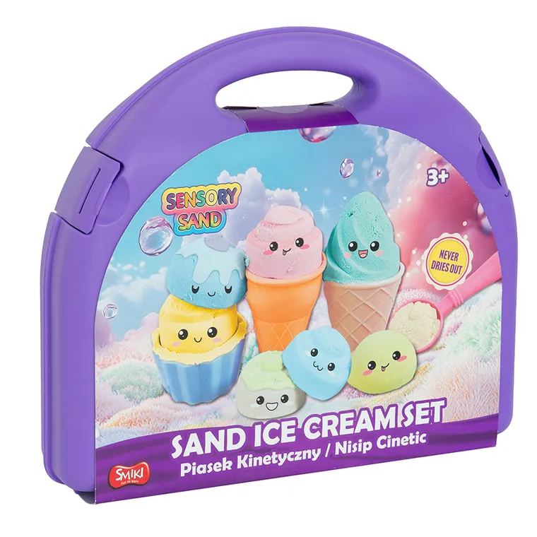 Smiki, Lody, piasek kinetyczny, masa plastyczna w walizce