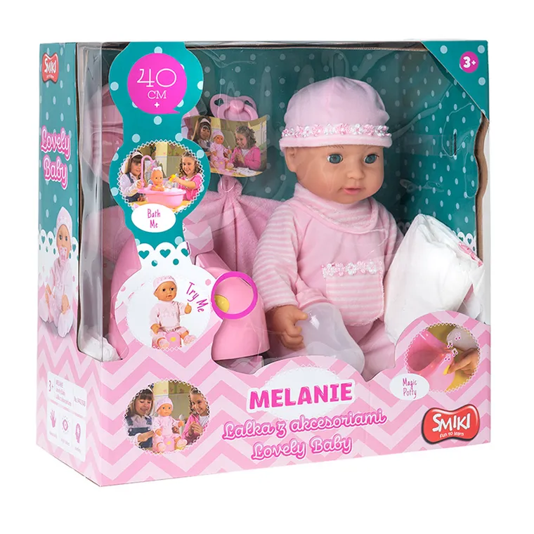 Smiki, Love Baby, Melanie, lalka bobas z nocnikiem, 40 cm