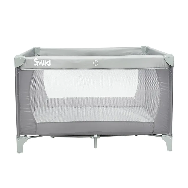 Smiki, łóżeczko turystyczne, szare