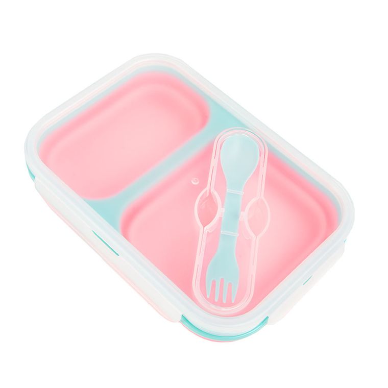 Smiki, lunchbox składany, różowy