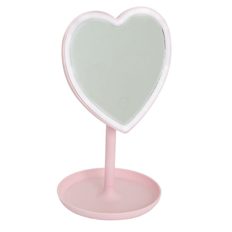 Smiki, lusterko z podświetleniem LED, serduszko