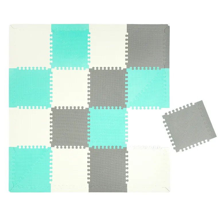 Smiki, mata piankowa z ramką, biało-miętowa