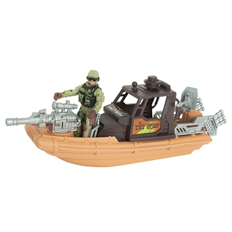 Smiki, Military base, żołnierz z łodzią, figurka z akcesoriami