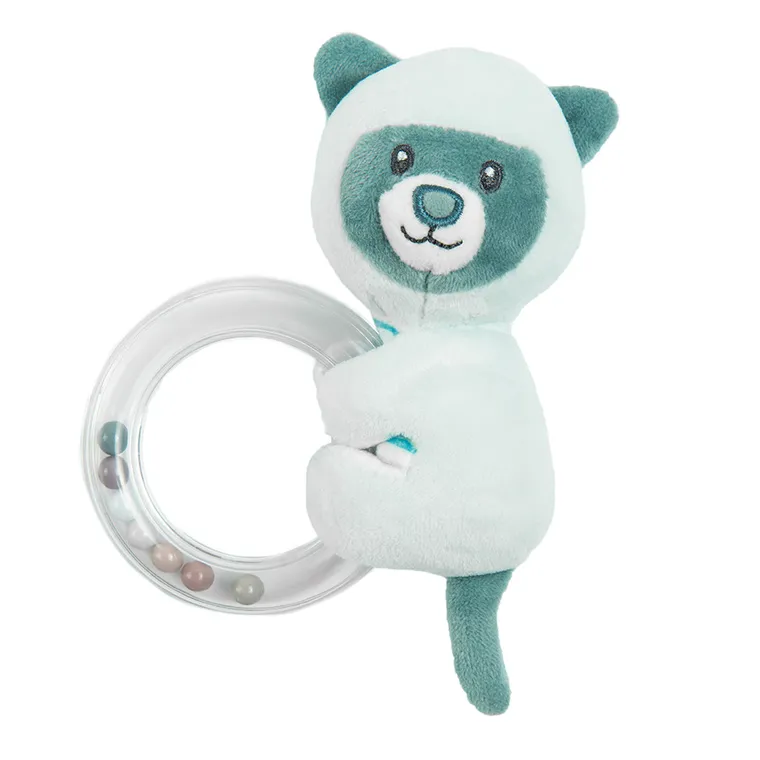 Smiki, Miś, grzechotka z maskotką, niebieska