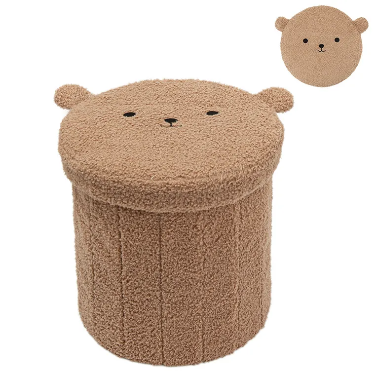 Smiki, Miś, pufa do przechowywania, pluszowa, brązowa