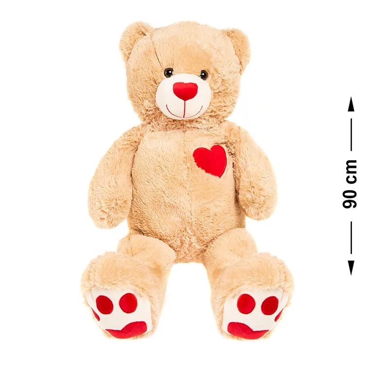 Smiki, Miś, Walentynki, maskotka, beżowa, 90 cm