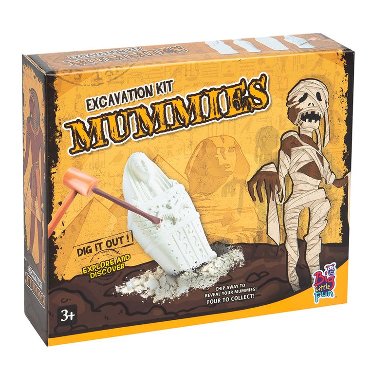 Smiki, Mumia, wykopaliska, zestaw naukowy