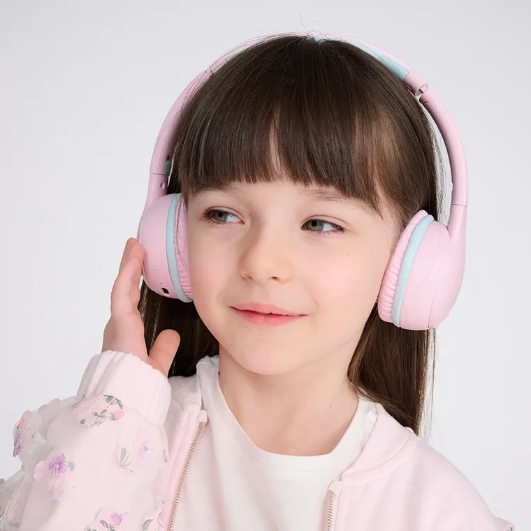 Smiki, Music World, słuchawki bezprzewodowe, nauszne, różowe