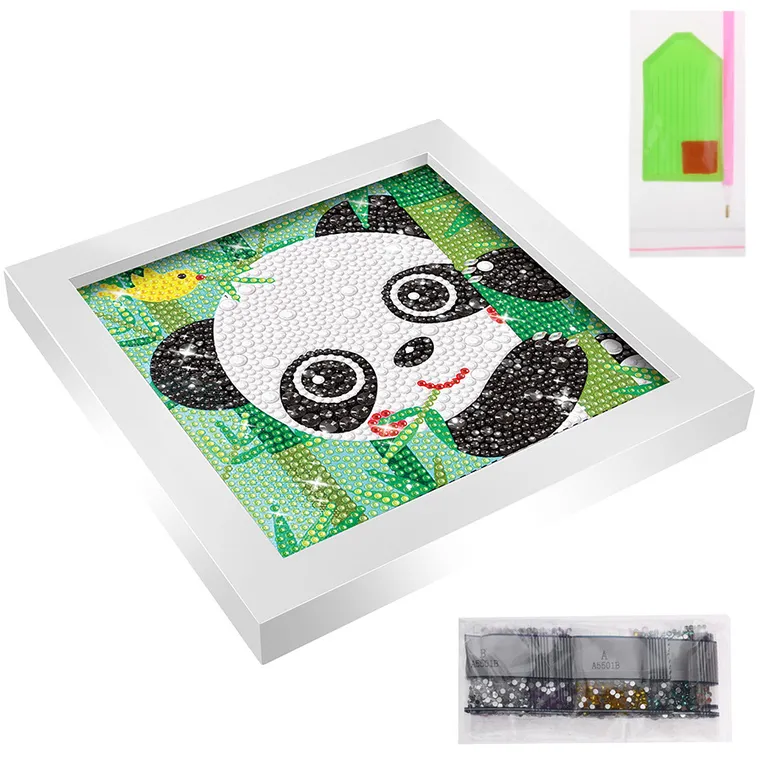 Smiki, Panda, mozaika diamentowa z ramką