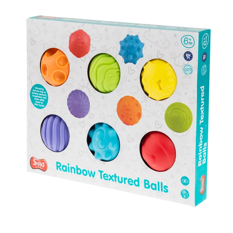 Smiki, piłeczki sensoryczne, tęczowe, 6 szt.