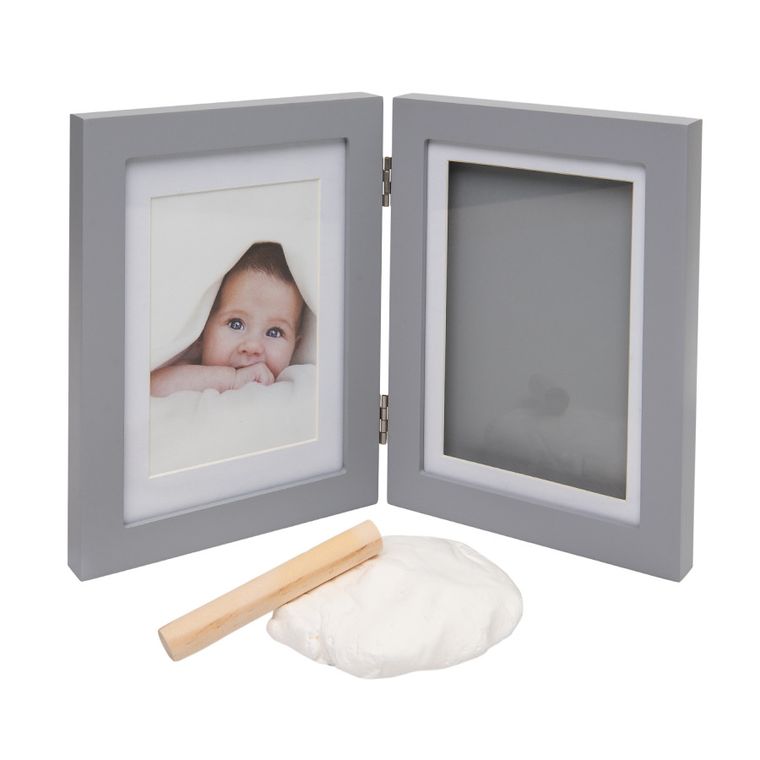 Smiki, ramka na odcisk i zdjęcie, zestaw pamiątkowy, szara