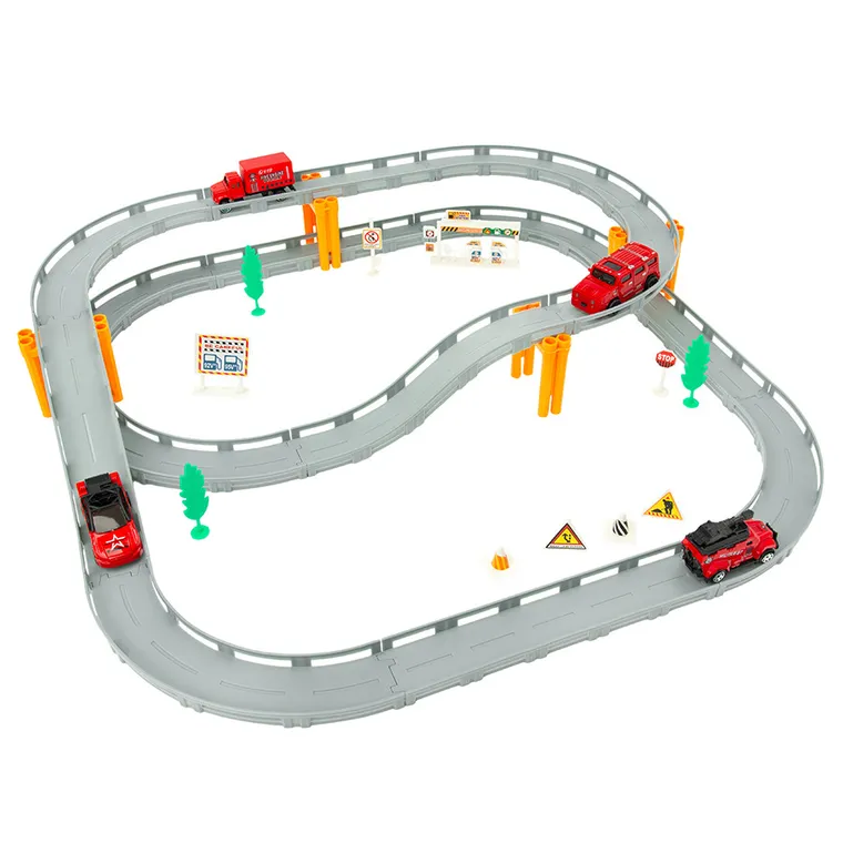 Smiki, Straż pożarna, tor samochodowy z pojazdami, 43 elementy