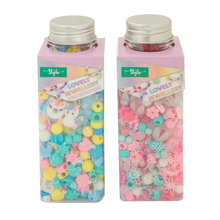 Smiki, Stylo, koraliki, zestaw do robienia bransoletek, 50 elementów