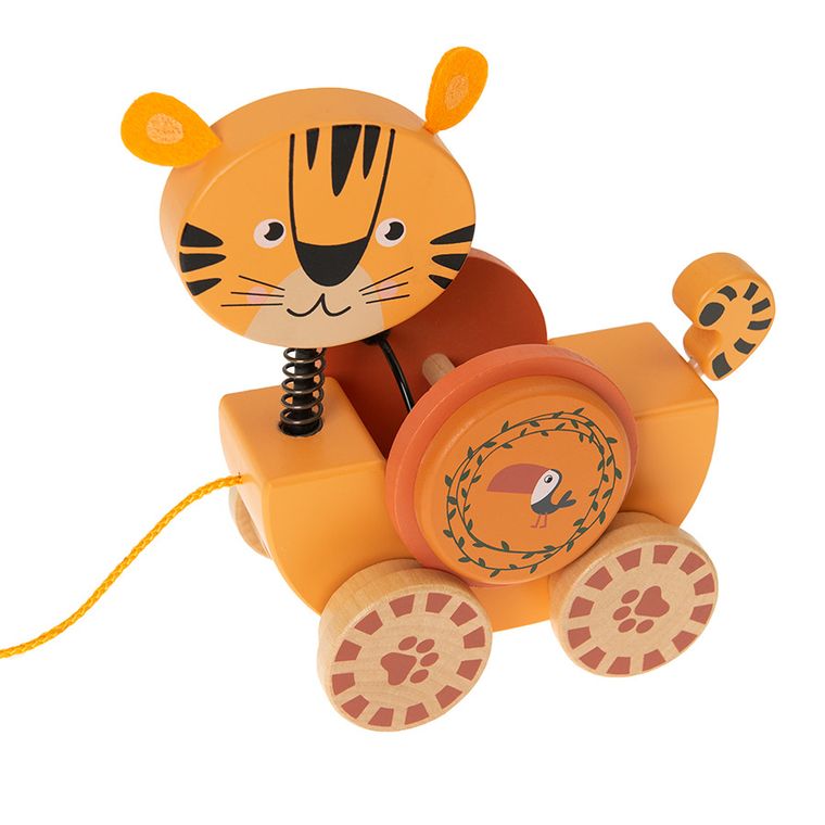 Smiki, Tygrys, drewniana zabawka do ciągnięcia