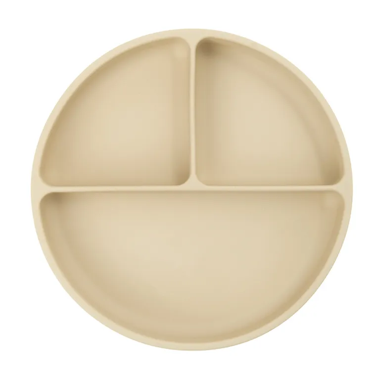 Smiki, Very Bunny, dzielony talerz silikonowy, beżowy