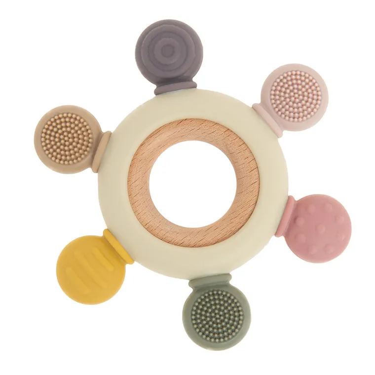 Smiki, Very Bunny, gryzak drewniano-silikonowy, zabawka niemowlęca