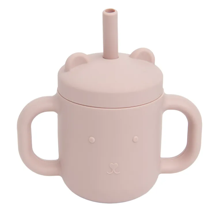 Smiki, Very Bunny, kubek silikonowy ze słomką, różowy