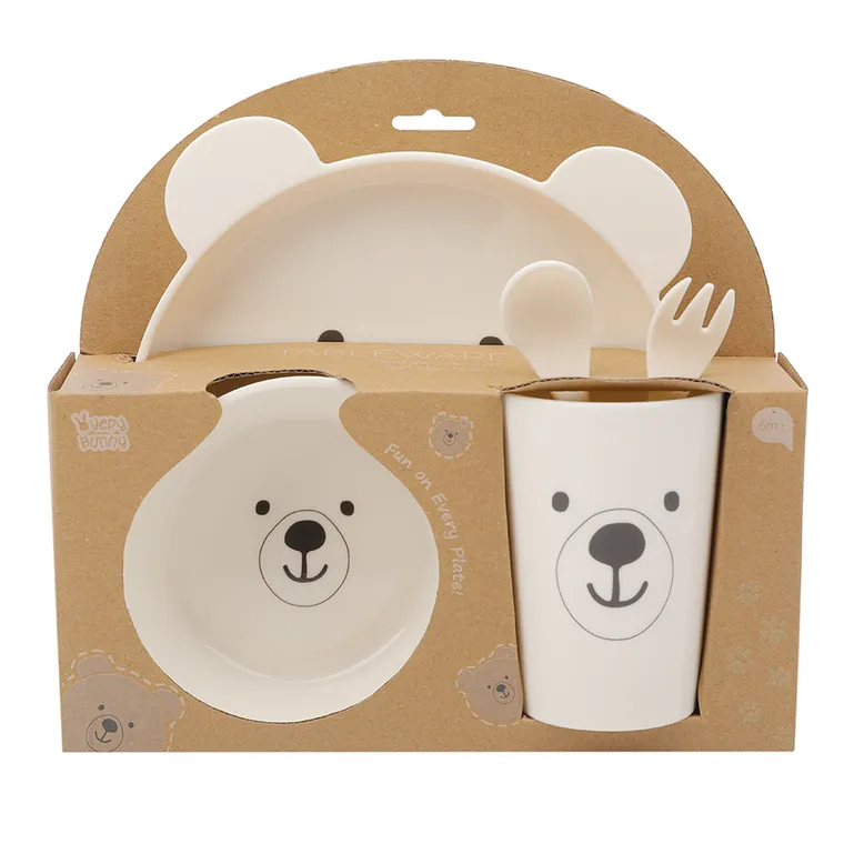 Smiki, Very Bunny, Miś, zestaw naczyń plastikowych