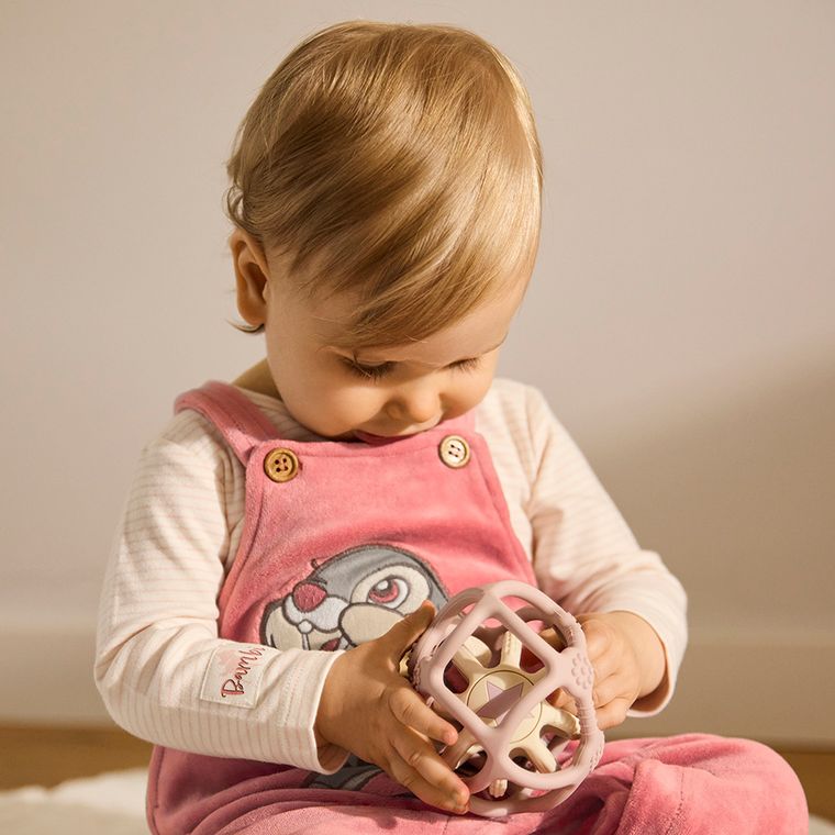 Smiki, Very Bunny, Silikonowe kule, gryzak, zabawka niemowlęca, różowo-beżowa