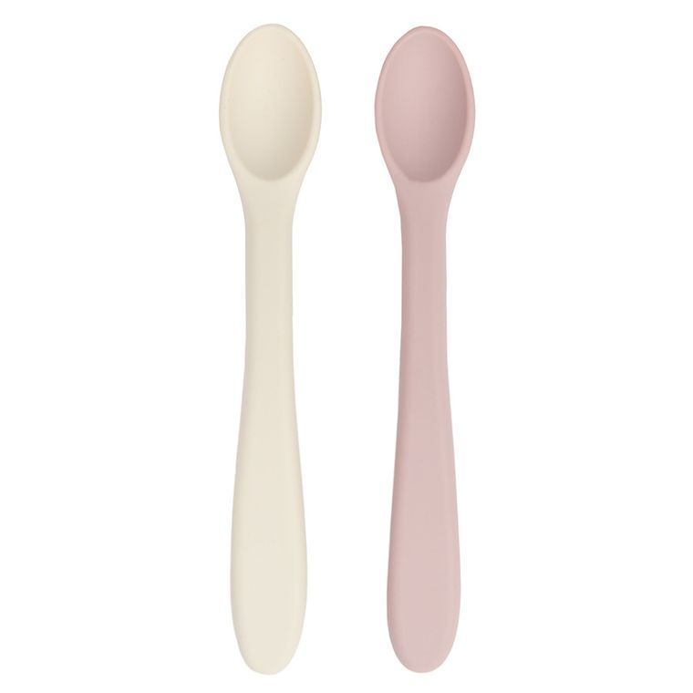 Smiki, Very Bunny, silikonowe łyżeczki, beżowa, różowa, 2 szt.