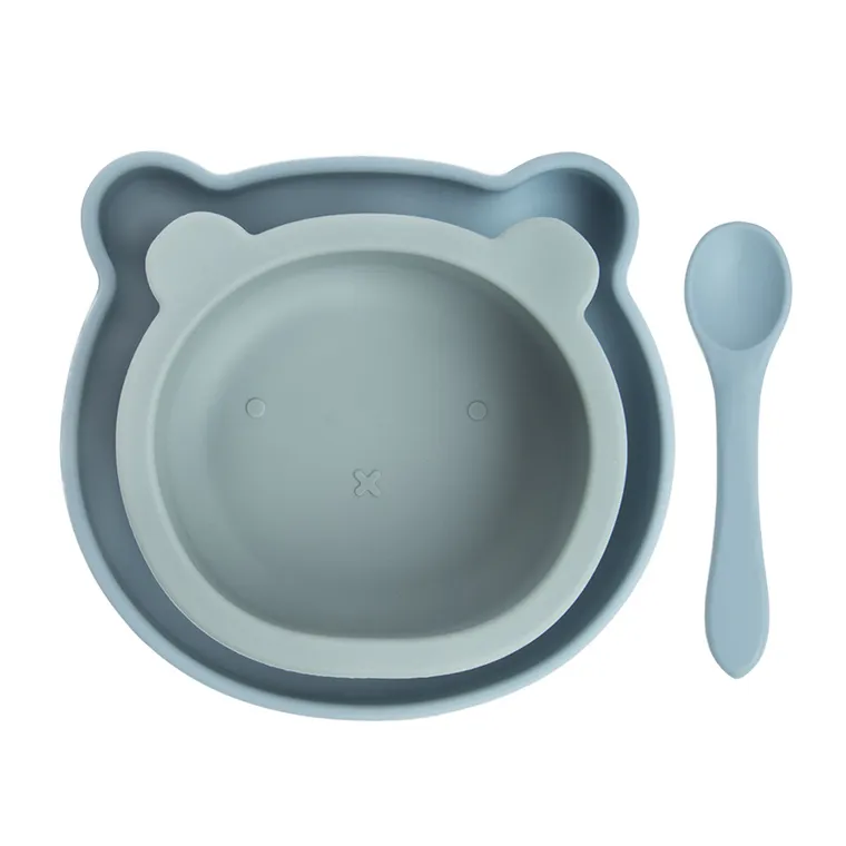 Smiki, Very Bunny, zestaw naczyń silikonowych, niebieski