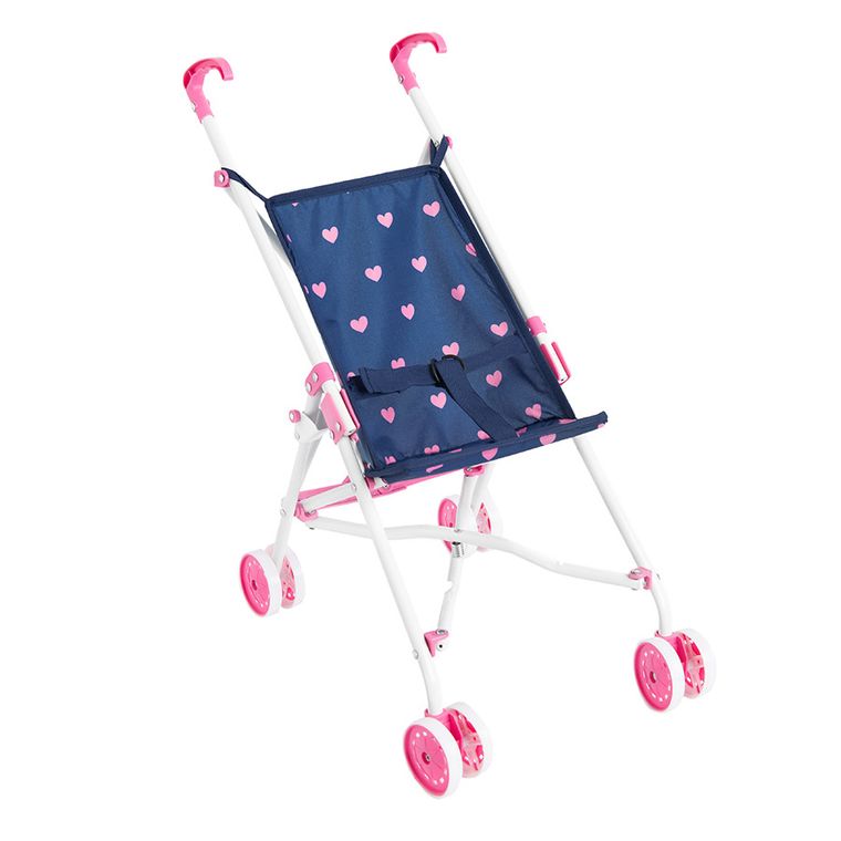 Smiki, wózek spacerowy dla lalek, granatowo-biały
