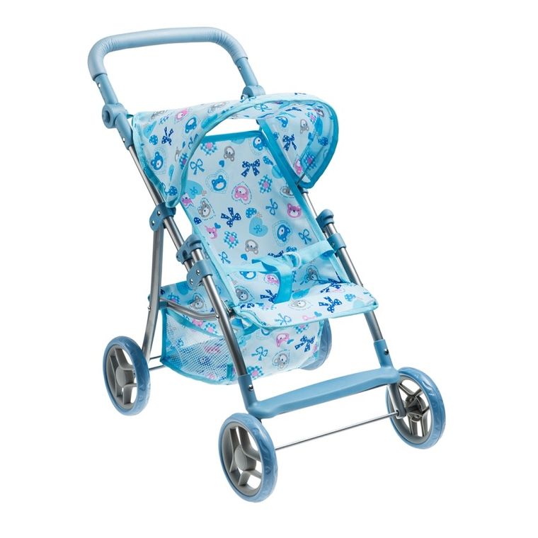 Smiki, wózek spacerowy dla lalek, niebieski
