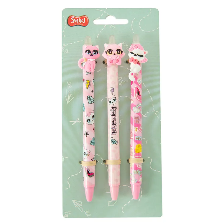Smiki, zestaw długopisów, koty, 3 szt.